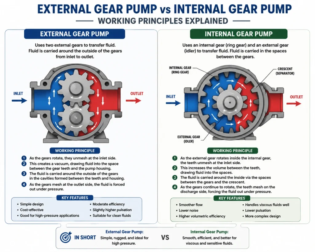 internal vs external gear pump