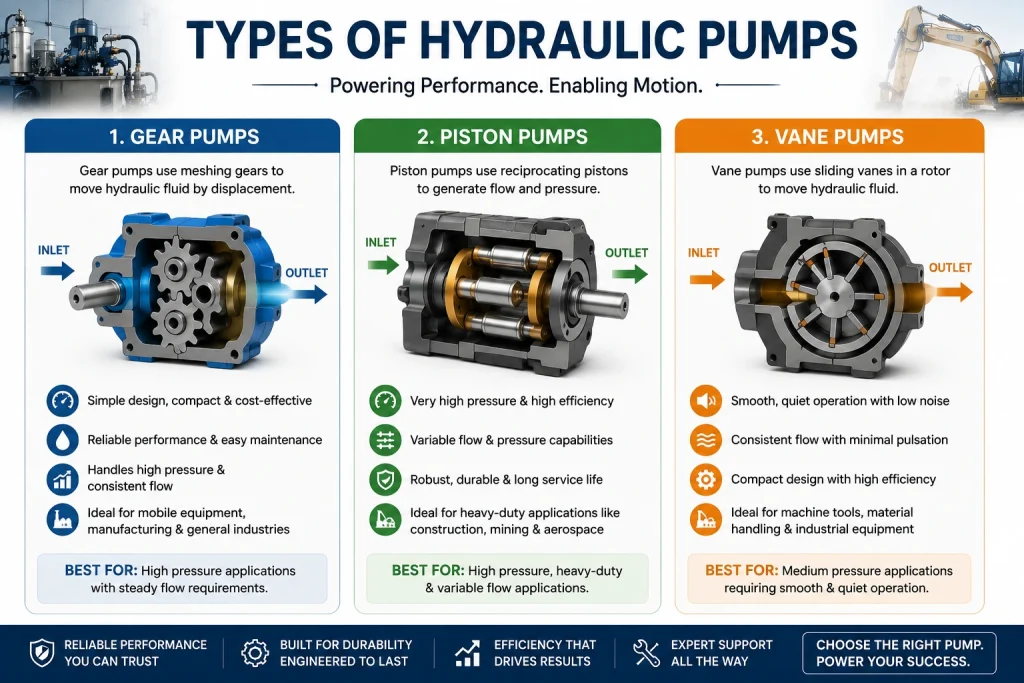 Types of Hydraulic Pumps
