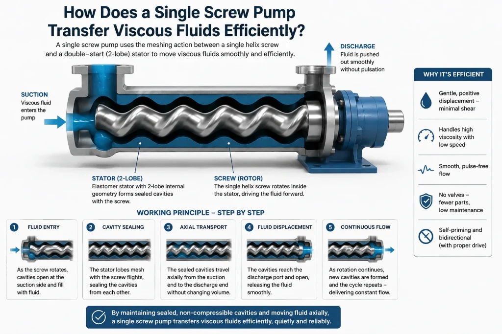 screw pump parts and function