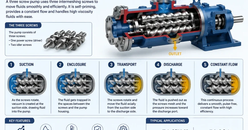 Three Screw Pump Working explained